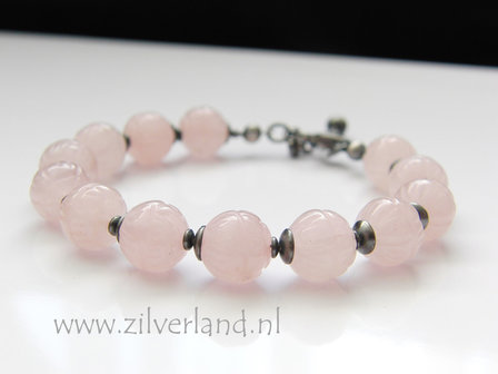 - Handgemaakte Zilveren Armband met Rozenkwarts