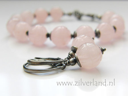 - Handgemaakte Zilveren Armband met Rozenkwarts