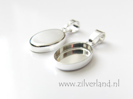 14x10mm Sterling Zilveren Hanger voor UV Hars/Resin of Cabochons- Ovaal