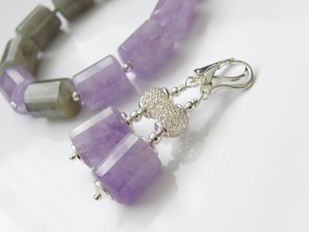 Edelstenen Oorbellen met Lavendel Amethist