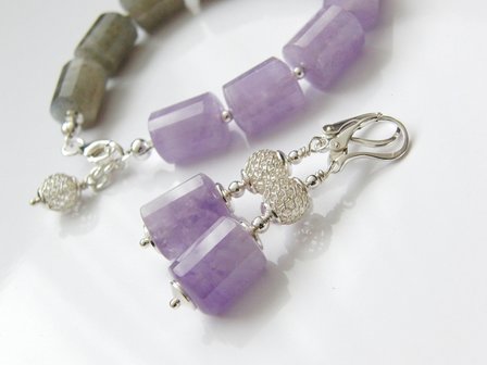 Edelstenen Oorbellen met Lavendel Amethist