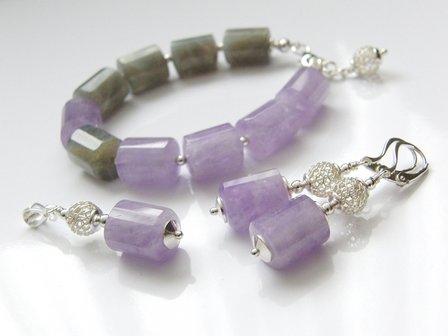 Edelstenen Oorbellen met Lavendel Amethist