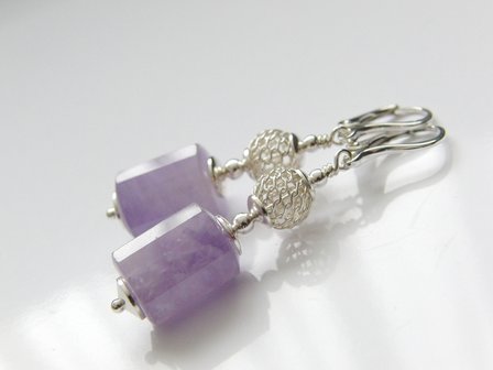 Edelstenen Oorbellen met Lavendel Amethist