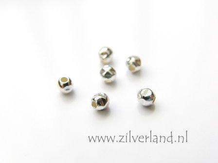 50 Stuks 3mm Sterling Zilveren Kralen- Gehamerd
