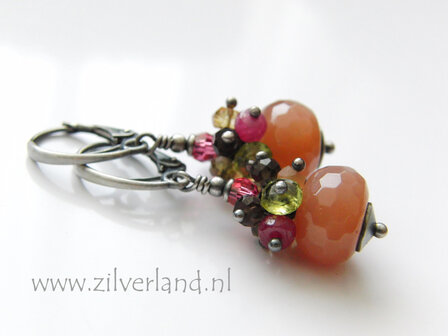 -Sterling Zilveren Oorbellen met Zonnesteen 