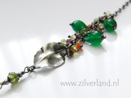 Handgemaakte Zilveren Armband met Groene Onyx