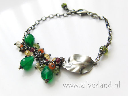 Handgemaakte Zilveren Armband met Groene Onyx