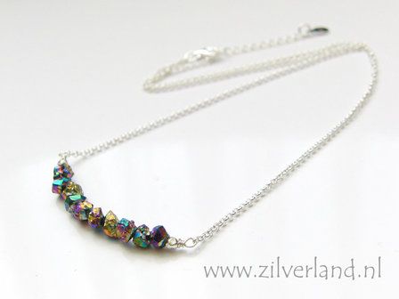 Handgemaakte Zilveren Ketting met Titanium Druse Citrien