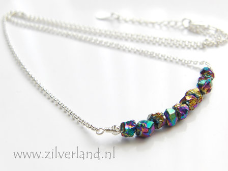 Handgemaakte Zilveren Ketting met Titanium Druse Citrien