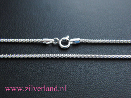 45cm Sterling Zilveren Popcorn Schakel Collier 