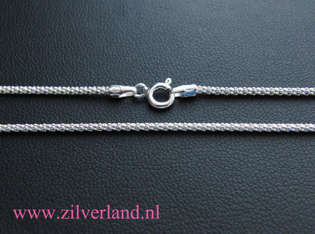 45cm Sterling Zilveren Popcorn Schakel Collier 