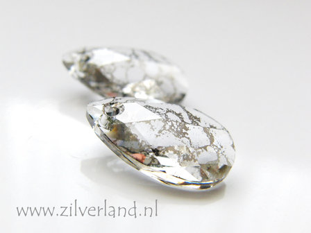 Swarovski Almond Kristal &quot;Crystal Silver Patina&quot;