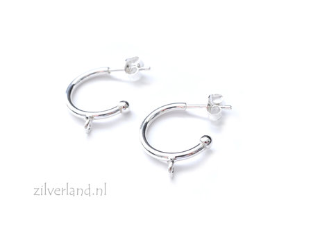 16mm Sterling Zilveren Oorstekers met Montagering