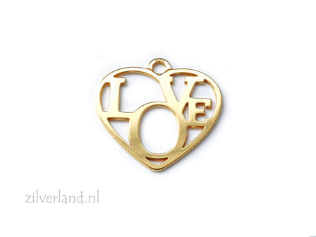 Sterling Zilveren Hanger- Love Verguld