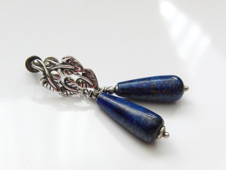 Zilveren Edelstenen Oorstekers met Lapis Lazuli