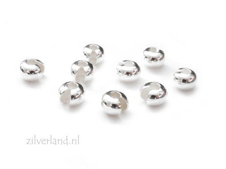 10 Stuks 5mm Sterling Zilveren Knijpkraalverberger