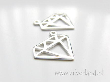 Sterling Zilveren Hanger- Diamant Groot