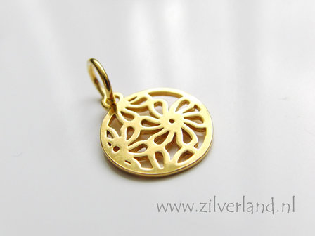 Sterling Zilveren Hanger- Bloemen Verguld