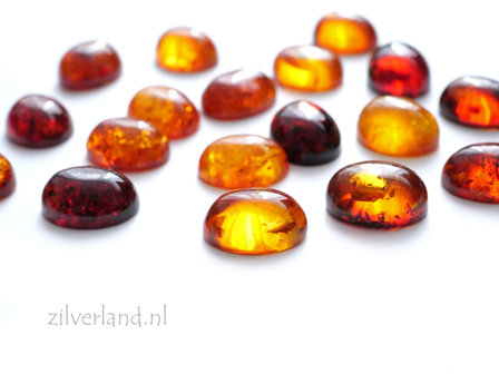 1 Stuk 10x8mm Barnsteen Cabochon