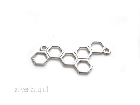 Sterling Zilveren Connector- Honingraat