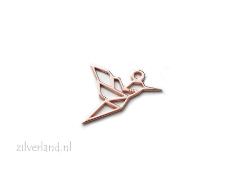 Sterling Zilveren Hanger- Kolibrie Rose Verguld