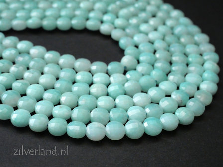 6mm Amazoniet Edelstenen Kralen- Facet Coin