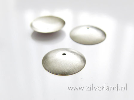1 Stuk 15mm Sterling Zilveren Kralenkapje- Geborsteld