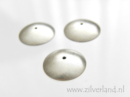 1 Stuk 15mm Sterling Zilveren Kralenkapje- Geborsteld