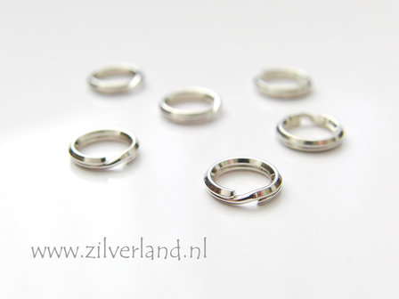10 Stuks 8mm Sterling Zilveren Splitringen