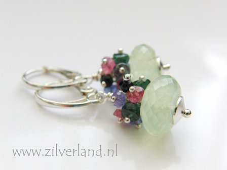 Handgemaakte Zilveren Oorbellen met Prehniet