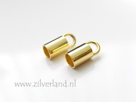 2 Stuks 4,5mm Sterling Zilveren Eindstuk- Verguld