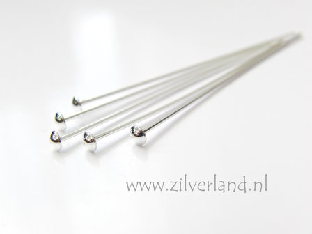 10 Stuks 0,80mm x 5,0cm Sterling Zilveren Nietstiften 