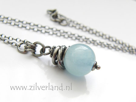 Handgemaakte Edelstenen Ketting met Aquamarijn