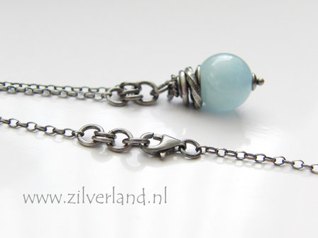 Handgemaakte Edelstenen Ketting met Aquamarijn