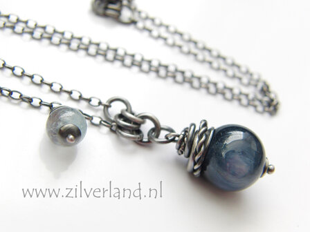 Handgemaakte Edelstenen Ketting met Kyaniet en Aquamarijn
