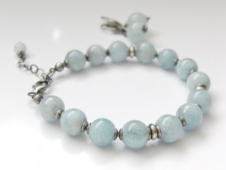 Edelstenen Zilveren Oorbellen met Aquamarijn