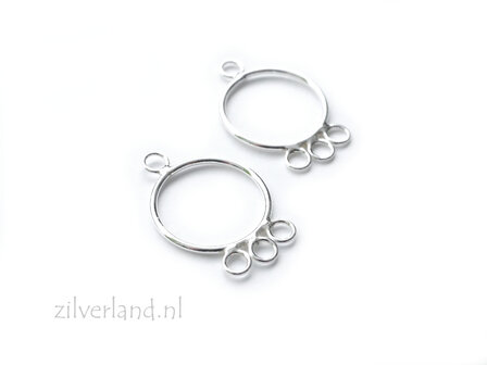 2 Stuks Sterling Zilveren Chandelier- 3 Oogjes