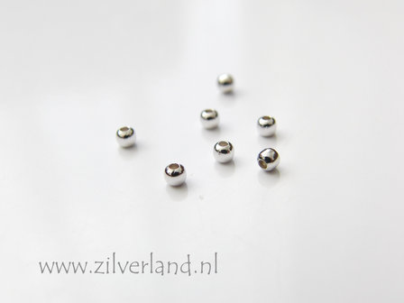 100 Stuks 2mm Sterling Zilveren Kralen- Gerhodineerd