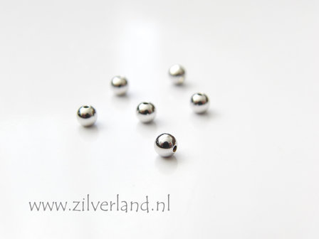 50 Stuks 3mm Sterling Zilveren Kralen- Gerhodineerd