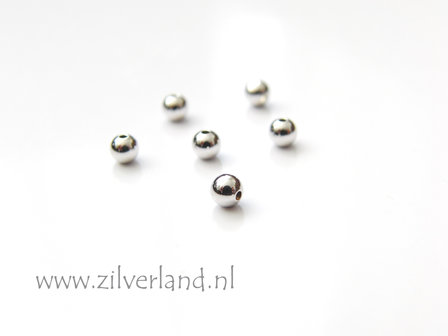 50 Stuks 3mm Sterling Zilveren Kralen- Gerhodineerd