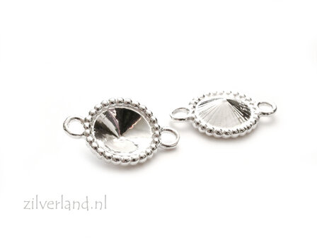 Sterling Zilveren Connector voor 8mm Rivoli Kristallen of UV Hars