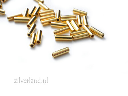 10 Stuks 5mm Sterling Zilveren Buiskralen- Verguld