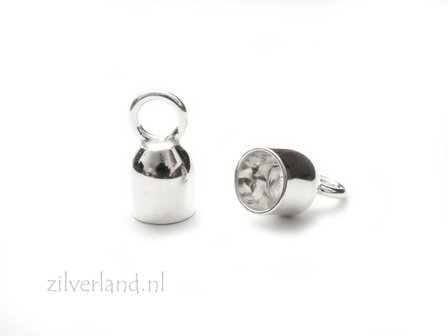 2 Stuks 6,0mm Sterling Zilveren Eindstuk