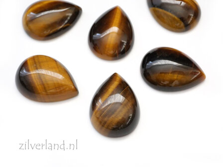 20mm x 15mm Tijgeroog Druppel Cabochon.
