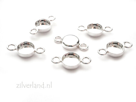 6mm Sterling Zilveren Connector voor UV Hars/Resin of Cabochons