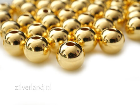 1 Stuk 10mm Sterling Zilveren Kraal- Verguld