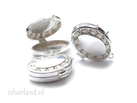 Sterling Zilveren Doosje Hanger- Ovaal