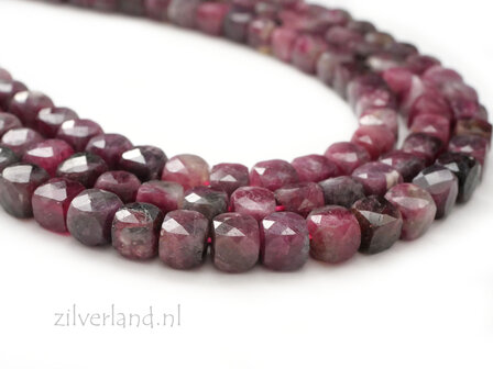 5mm Toermalijn Kubus Edelsteen Kralen- Facet