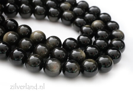 10mm Gouden Obsidiaan Edelstenen Kralen