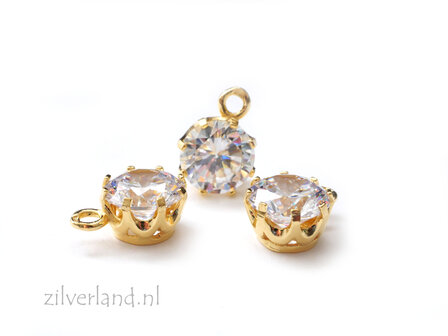 Sterling Zilveren Hanger met Zirkonia- Verguld